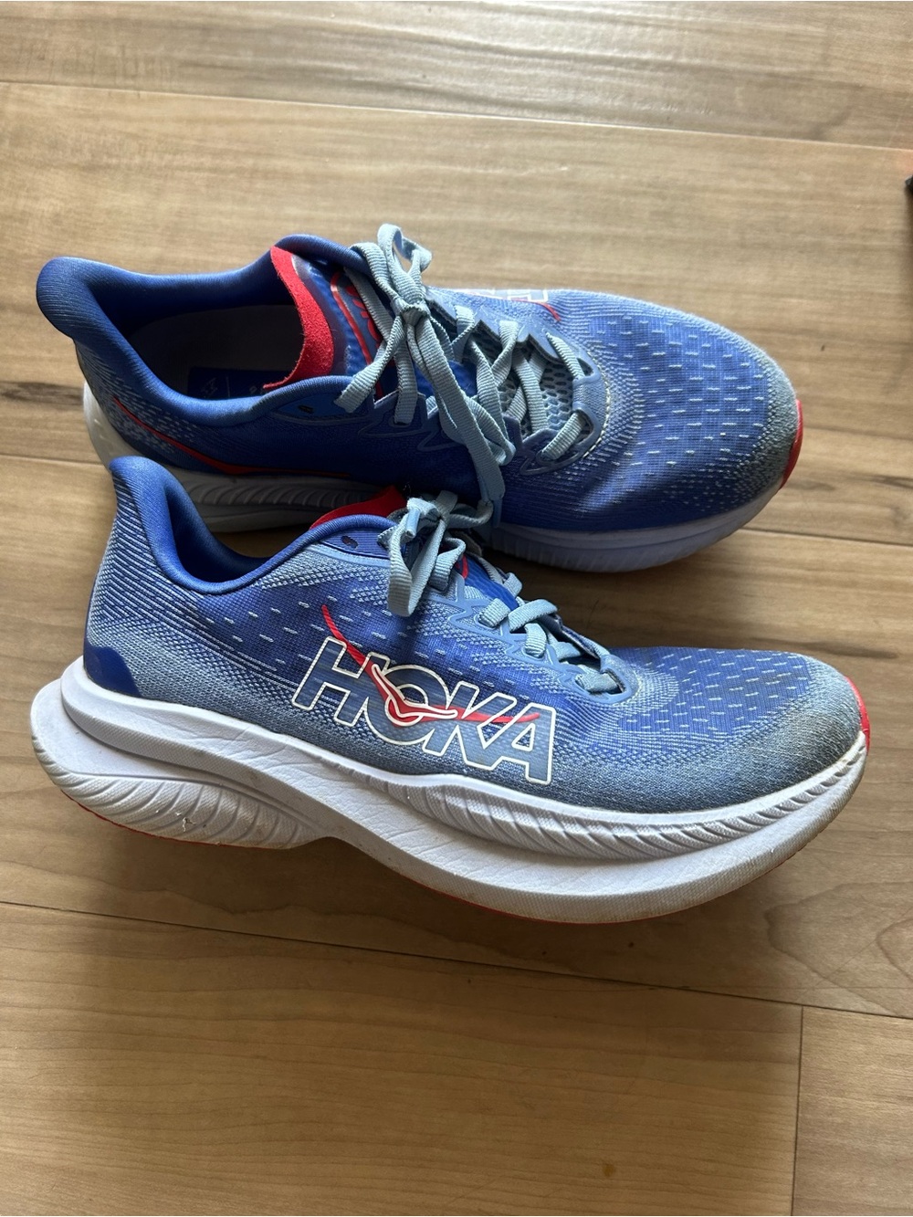 Hoka One One Mach 6 Women’s Size 7 B Mirage Stellar Blue Running Sneakers Shoes.